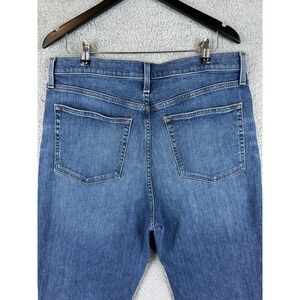 J. Crew Women High Rise Classic Vintage Straight Leg Stretch Blue Denim Jeans 32